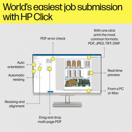 HP DesignJet T1600dr PostScript - 36" large-format printer - colour - ink-jet - Roll (91.4 cm x 91.4 m), 914 x 1219 mm - 2400 x 1200 dpi - up to 0.32 min / page (mono) / up to 0.32 min / page (colour) - capacity: 2 rolls - Gigabit LAN - cutter - 1
