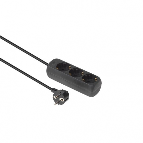 MicroConnect - Power strip - input: power - output connectors: 3 (3 x power) - 1.5 m cord - black - 0