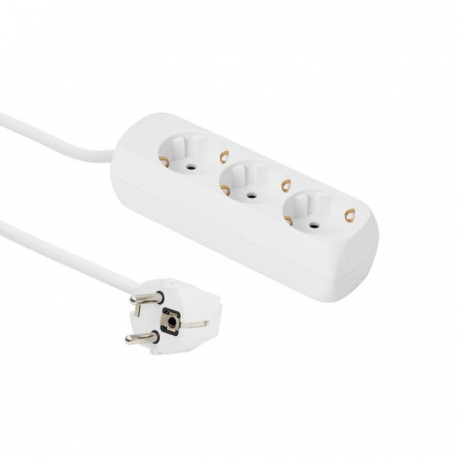 MicroConnect 3-Way - Power strip - input: power - output connectors: 3 - 1.8 m - white - 0