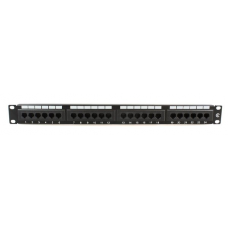 MicroConnect - Patch panel - black - 19" - 24 ports - 0