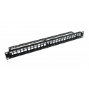MicroConnect - Patch panel - black - 1U - 19" - 24 ports