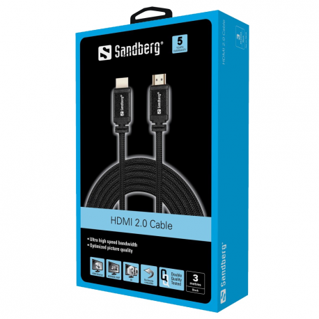 Sandberg - HDMI cable - HDMI male to HDMI male - 3 m - 4