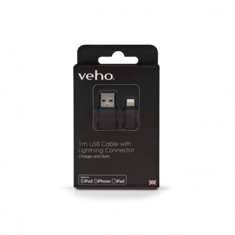 Veho - Lightning cable - USB male to Lightning male - 1 m - black - for Apple iPad / iPhone / iPod (Lightning) - 2