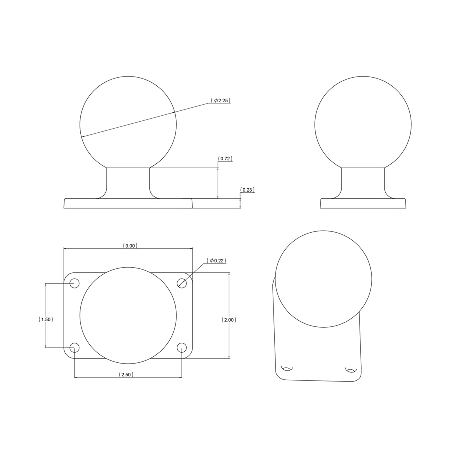 RAM RAM-D-202U-23 - Ball mount - for P/N: RAM-D-201U - 2
