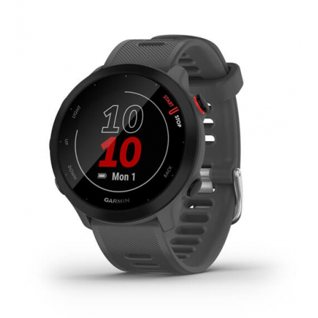 Garmin Forerunner 55 - Sport watch with band - silicone - display 1.04" - Bluetooth, ANT+ - 37 g - monterra grey - 0