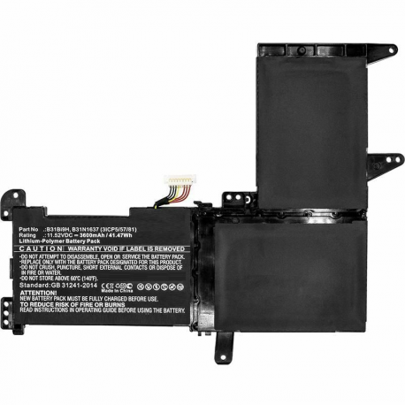 CoreParts - Laptop battery - lithium polymer - 3600 mAh - 41.5 Wh - black - for ASUS N580GD; VivoBook Pro 15 - 0