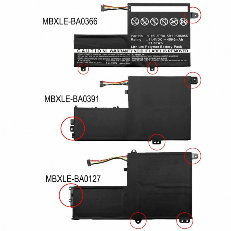 CoreParts - Laptop battery - lithium polymer - 4500 mAh - 51.3 Wh - black - for Lenovo Flex 4 1470 80SA - 1