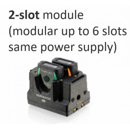 Datalogic - Barcode scanner charging station - modular, up to 3 modules, requires power supply 5V DC and power cord 2-pins - output connectors: 2 - 0