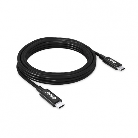 Club 3D - USB cable - 24 pin USB-C (M) to 24 pin USB-C (M) - USB4 Gen3x2 - 48 V - 5 A - 3 m - active, 4K120Hz support, 8K60Hz support, bi-directional, up to 240W power delivery support, extended power range (EPR), up to 40 Gbps data transfer rate - 1