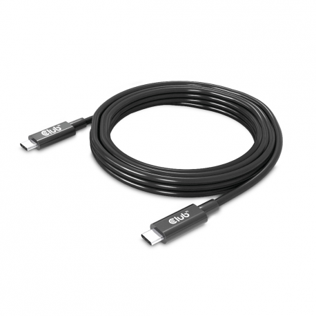 Club 3D - USB cable - 24 pin USB-C (M) to 24 pin USB-C (M) - USB4 Gen3x2 - 48 V - 5 A - 3 m - active, 4K120Hz support, 8K60Hz support, bi-directional, up to 240W power delivery support, extended power range (EPR), up to 40 Gbps data transfer rate - 2