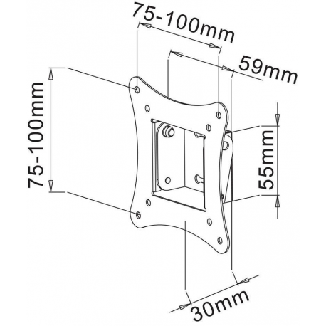 TECHly - Bracket - for flat panel - black - screen size: 13"-30" - mounting interface: 100 x 100 mm - wall-mountable - 3