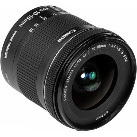 Canon EF-S - Wide-angle zoom lens - 10 mm - 18 mm - f / 4.5-5.6 IS STM - Canon EF - for EOS 100, 1200, 650, 70, 700, Kiss X6i, Kiss X7, Kiss X70, Kiss X7i, Rebel SL1, Rebel T5i - 1