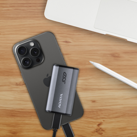 ADATA SE880 - SSD - 4 TB - external (portable) - USB 3.2 Gen 2x2 (USB-C connector) - titanium grey - 1