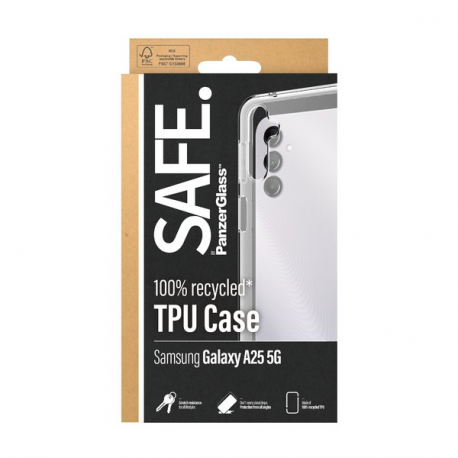 SAFE. by PanzerGlass - Back cover for mobile phone - self-healing TPU - transparent - for Samsung Galaxy A25 - 3