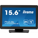iiyama ProLite T1633MSC-B1 - LED monitor - 15.6" - touchscreen - 1920 x 1080 Full HD (1080p) @ 60 Hz - IPS - 450 cd / m² - 1000:1 - 5 ms - HDMI, DisplayPort - speakers - black, matte finish