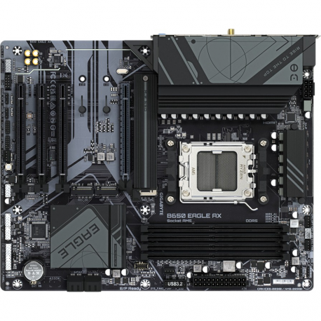 Gigabyte B650 EAGLE AX - Motherboard - ATX - Socket AM5 - AMD B650 Chipset - USB 3.2 Gen 1, USB 3.2 Gen 2, USB-C 3.2 Gen 1 - Gigabit LAN - onboard graphics (CPU required) - HD Audio (8-channel) - 3