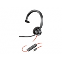 Poly Blackwire 3310 - Blackwire 3300 series - headset - on-ear - wired - active noise cancelling - USB-A - black - Certified for Microsoft Teams, UC certified