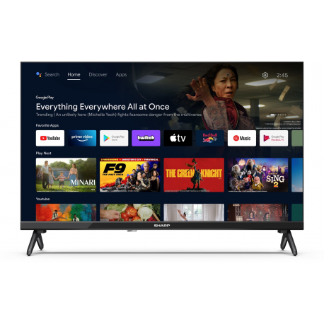 Sharp 24FH2EA 32” (81cm) HD Ready Android Frameless TV, Google Assistant