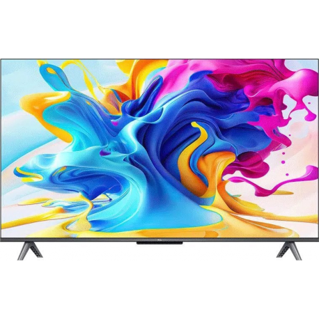 TCL 55C645 - 55" Diagonal Class (54.6" viewable) - Series C64 LED-backlit LCD TV - QLED - Smart TV - Google TV - 4K UHD (2160p) 3840 x 2160 - HDR - Quantum Dot - brushed titanium - 0