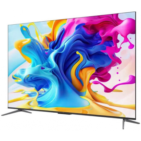 TCL 55C645 - 55" Diagonal Class (54.6" viewable) - Series C64 LED-backlit LCD TV - QLED - Smart TV - Google TV - 4K UHD (2160p) 3840 x 2160 - HDR - Quantum Dot - brushed titanium - 1