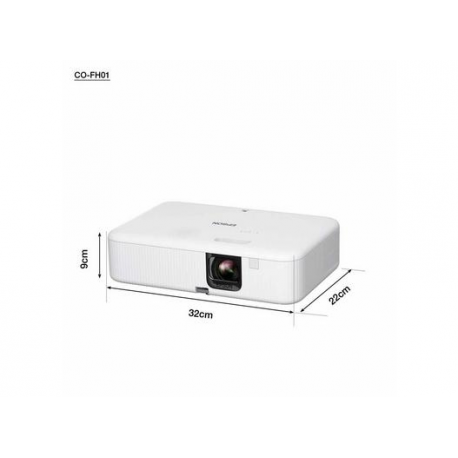 Epson CO-FH01 - 3LCD projector - portable - 3000 lumens (white) - 3000 lumens (colour) - 16:9 - 1080p - white - Android TV - 3