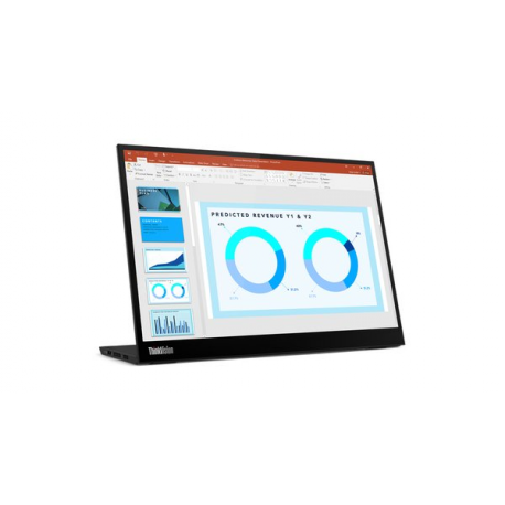 Lenovo ThinkVision M14d - LED monitor - 14" - portable - 2240 x 1400 @ 60 Hz - IPS - 375 cd / m² - 1500:1 - 6 ms - 2xUSB-C - raven black - 0