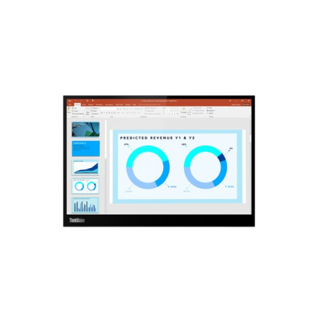 Lenovo ThinkVision M14d - LED monitor - 14" - portable - 2240 x 1400 @ 60 Hz - IPS - 375 cd / m² - 1500:1 - 6 ms - 2xUSB-C - raven black - 5