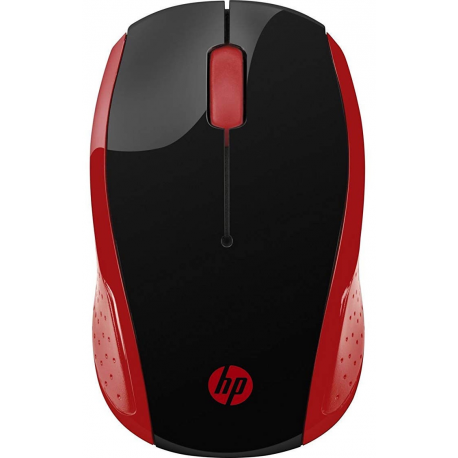 HP 200 - Mouse - right and left-handed - optical - wireless - 2.4 GHz - USB wireless receiver - red - for OMEN by HP Laptop 16; Victus by HP Laptop 16; Chromebook 14; Pavilion TP01 - 5
