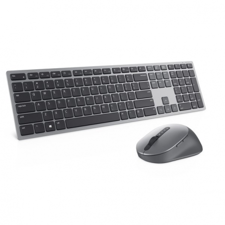 Dell Premier Multi-Device KM7321W - Keyboard and mouse set - wireless - 2.4 GHz, Bluetooth 5.0 - QWERTY - Spanish - titan grey - 1