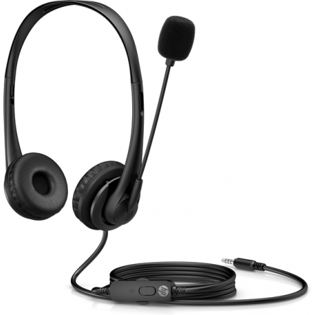 HP G2 - Headset - on-ear - wired - 3.5 mm jack - shadow black - for OMEN by HP Laptop 16; Victus by HP Laptop 16; Laptop 15; Pavilion Plus Laptop 14 - 3