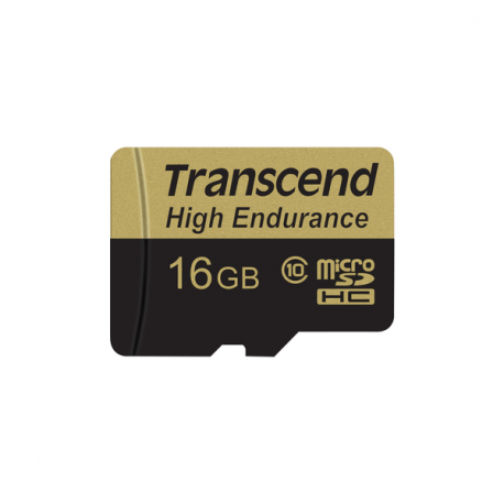 Transcend High Endurance - Flash memory card (microSDHC to SD adapter included) - 16 GB - UHS-I U1 / Class10 - SDHC - 2