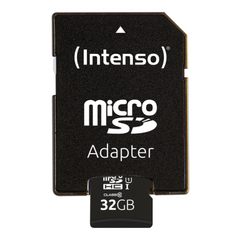 Intenso Premium - Flash memory card (microSDHC to SD adapter included) - 32 GB - UHS Class 1  /  Class10 - microSDHC UHS-I - 2
