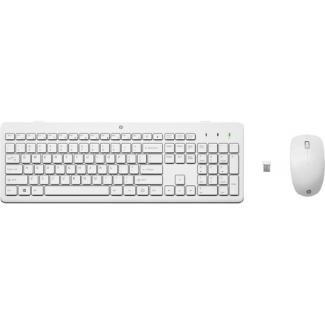HP 230 - Keyboard and mouse set - wireless - 2.4 GHz - Estonian - white - 0