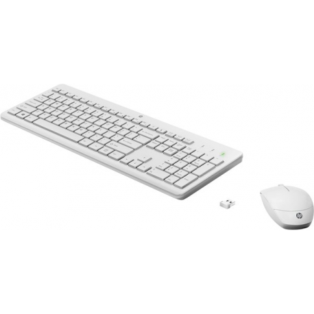 HP 230 - Keyboard and mouse set - wireless - 2.4 GHz - Estonian - white - 4