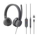 Lenovo Go - Headset - on-ear - wired - active noise cancelling - USB-C - storm grey - Certified for Microsoft Teams - for IdeaPad S340-14; ThinkCentre M80s Gen 3; M90a Gen 3; M90a Pro Gen 3; M90t Gen 3; V15 IML