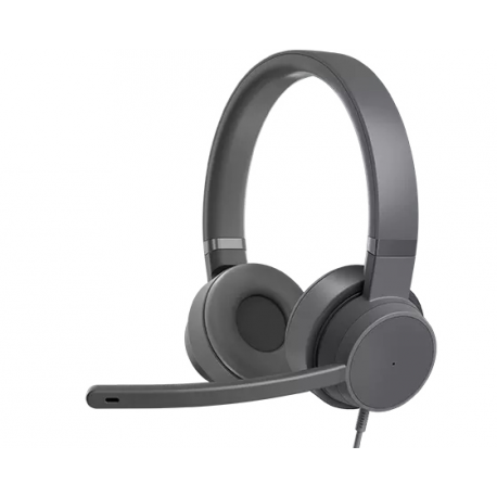 Lenovo Go - Headset - on-ear - wired - active noise cancelling - USB-C - storm grey - Certified for Microsoft Teams - for IdeaPad S340-14; ThinkCentre M80s Gen 3; M90a Gen 3; M90a Pro Gen 3; M90t Gen 3; V15 IML - 6