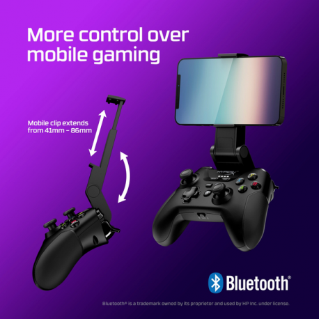 HyperX Clutch - Gamepad - wireless - Bluetooth - black - for PC, Android - 15
