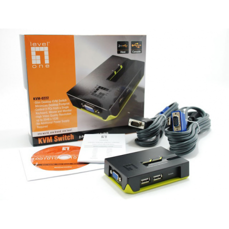 LevelOne ViewCon KVM-0222 - KVM switch - 2 x KVM port(s) - 1 local user - desktop - 1