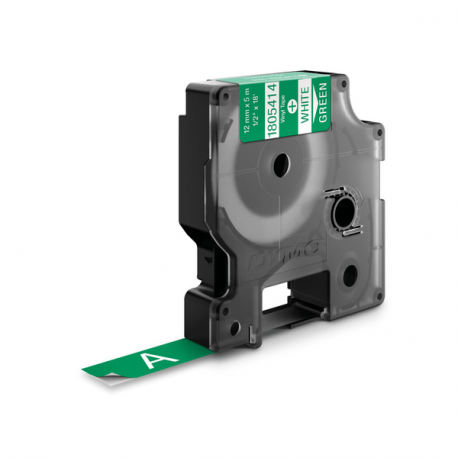 DYMO Rhino Coloured Vinyl - Vinyl - white on green - Roll (1.2 cm x 5.5 m) 1 cassette(s) tape - for DYMO ILP219; Rhino 1000, 4200, 5000, 5200, 6000; RhinoPRO 1000, 3000, 5000, 6000, 6500 - 2