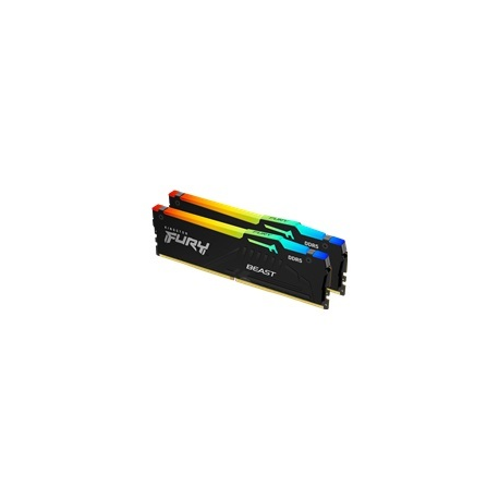Kingston FURY Beast RGB - DDR5 - kit - 32 GB: 2 x 16 GB - DIMM 288-pin - 3000 MHz  /  PC5-48000 - CL36 - 1.35 V - unbuffered - on-die ECC - black - 1