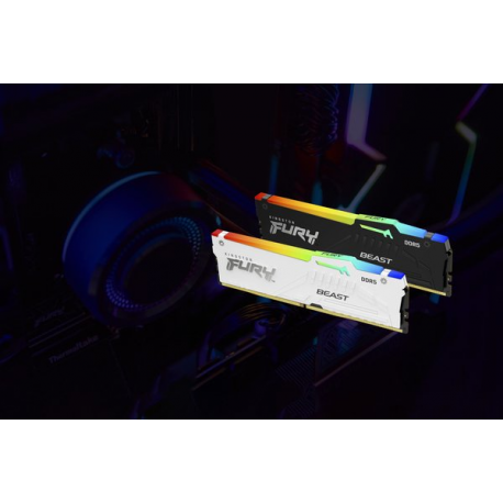 Kingston FURY Beast RGB - DDR5 - kit - 32 GB: 2 x 16 GB - DIMM 288-pin - 3000 MHz  /  PC5-48000 - CL36 - 1.35 V - unbuffered - on-die ECC - black - 10