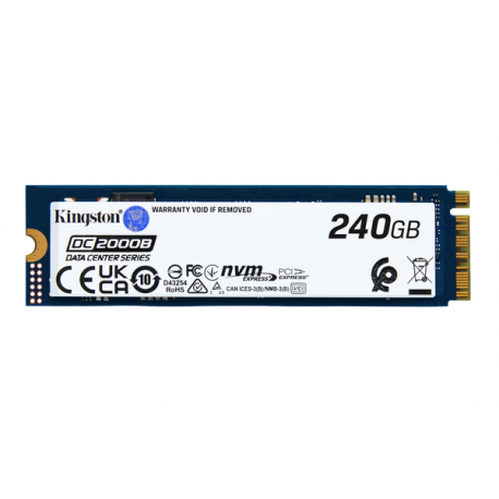 Kingston Data Center DC2000B - SSD - Enterprise - 240 GB - internal - M.2 2280 - PCIe 4.0 x4 (NVMe) - 3