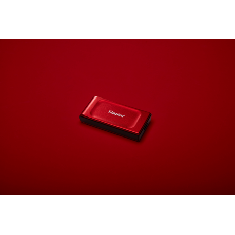 Kingston XS1000 - SSD - 1 TB - external (portable) - USB 3.2 Gen 2 (USB-C connector) - red - 3