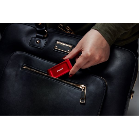 Kingston XS1000 - SSD - 2 TB - external (portable) - USB 3.2 Gen 2 (USB-C connector) - red - 9