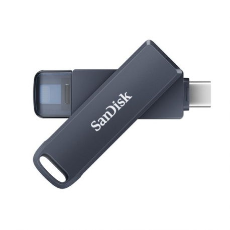 SanDisk Phone Drive - USB flash drive - 256 GB - USB-C  /  Lightning - metallic sky - 0