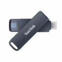 SanDisk Phone Drive - USB flash drive - 256 GB - USB-C  /  Lightning - metallic sky