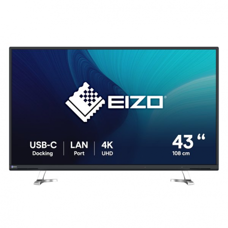EIZO FlexScan EV4340X-BK - LED monitor - 42.5" - 3840 x 2160 4K @ 61 Hz - IPS - 350 cd / m² - 1000:1 - 5 ms - 2xHDMI, DisplayPort, USB-C - speakers - black - 0