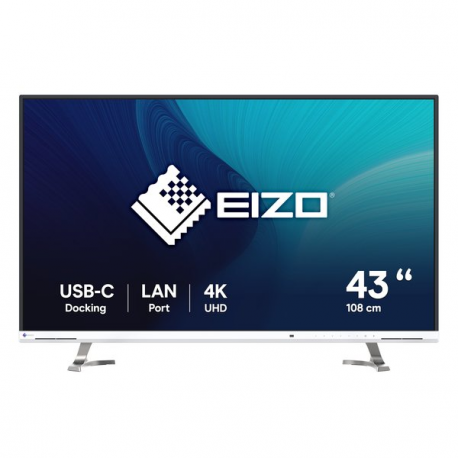 EIZO FlexScan EV4340X-WT - LED monitor - 42.5" - 3840 x 2160 4K @ 61 Hz - IPS - 350 cd / m² - 1000:1 - 5 ms - 2xHDMI, DisplayPort, USB-C - speakers - white - 0