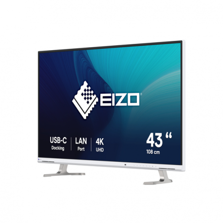 EIZO FlexScan EV4340X-WT - LED monitor - 42.5" - 3840 x 2160 4K @ 61 Hz - IPS - 350 cd / m² - 1000:1 - 5 ms - 2xHDMI, DisplayPort, USB-C - speakers - white - 2