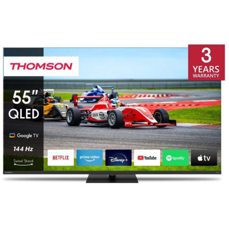 Thomson 55QG7C14 - 55" Diagonal Class LED-backlit LCD TV - QLED Pro - Smart TV - Google TV - 4K UHD (2160p) 3840 x 2160 - HDR - Direct LED, Quantum Dot - black - 0